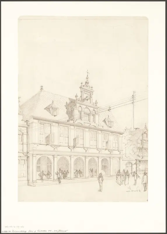 Ontwerp voor een gebouw in Oud Holland, onderdeel van de Wereldtentoonstelling voor het Hotel- en Reiswezen 1895 Wall Art by Unknown - High-Resolution Digital Print