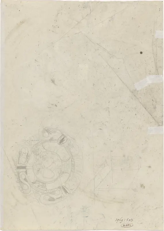 Ontwerp voor een gedenkbord met twee wapenschilden Wall Art by Carel Adolph Lion Cachet - High-Resolution Digital Print