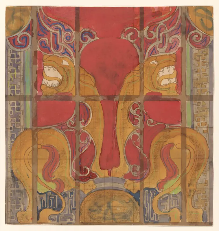 Ontwerp voor een glas in lood-koepel voor de muziekzaal van het schip J.P. Coen Wall Art by Carel Adolph Lion Cachet - High-Resolution Digital Print
