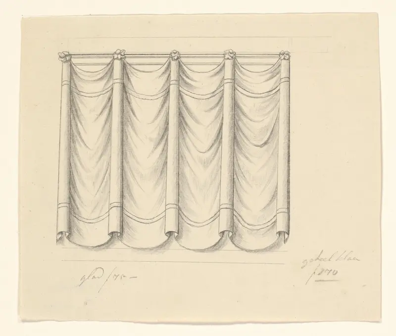 Ontwerp voor een gordijn Wall Art by A.J. Schouten (1775-1849) - High-Resolution Digital Print