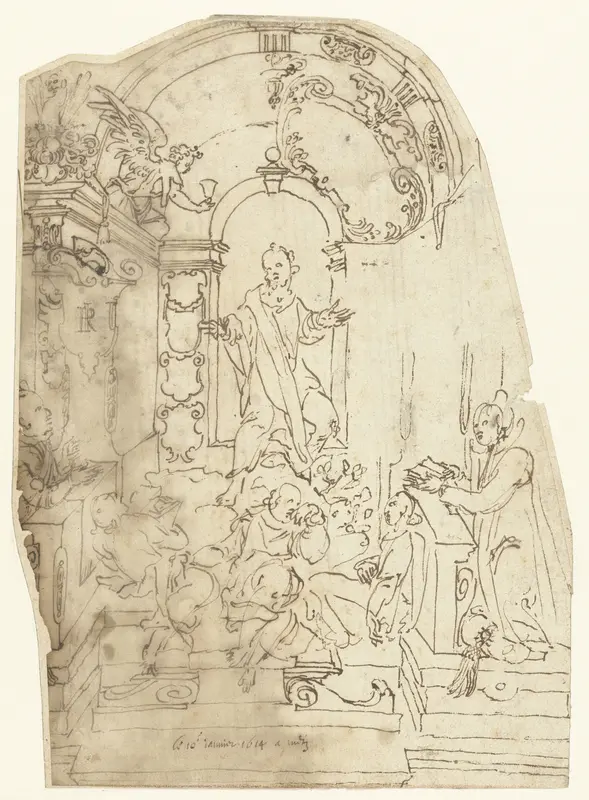 Ontwerp voor een grafmonument in de kathedraal te Metz Wall Art by anonymous - High-Resolution Digital Print