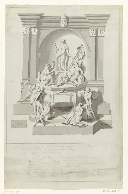 Ontwerp voor een grafmonument voor Joan Derk van der Capellen tot den Pol Wall Art by Unknown - High-Resolution Digital Print