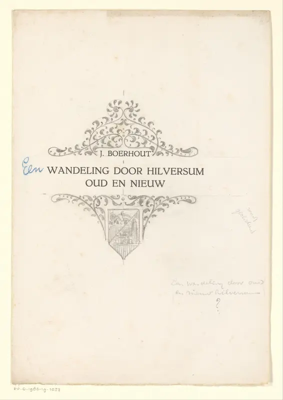 Ontwerp voor een hoofdstuktitel met ornamenten en vignet Wall Art by Reinier Willem Petrus de Vries (1874-1953) - High-Resolution Digital Print