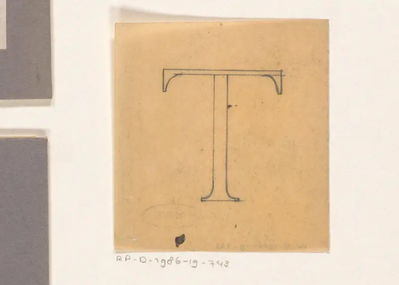 Ontwerp voor een initiaal T Wall Art by Reinier Willem Petrus de Vries (1874-1953) - High-Resolution Digital Print