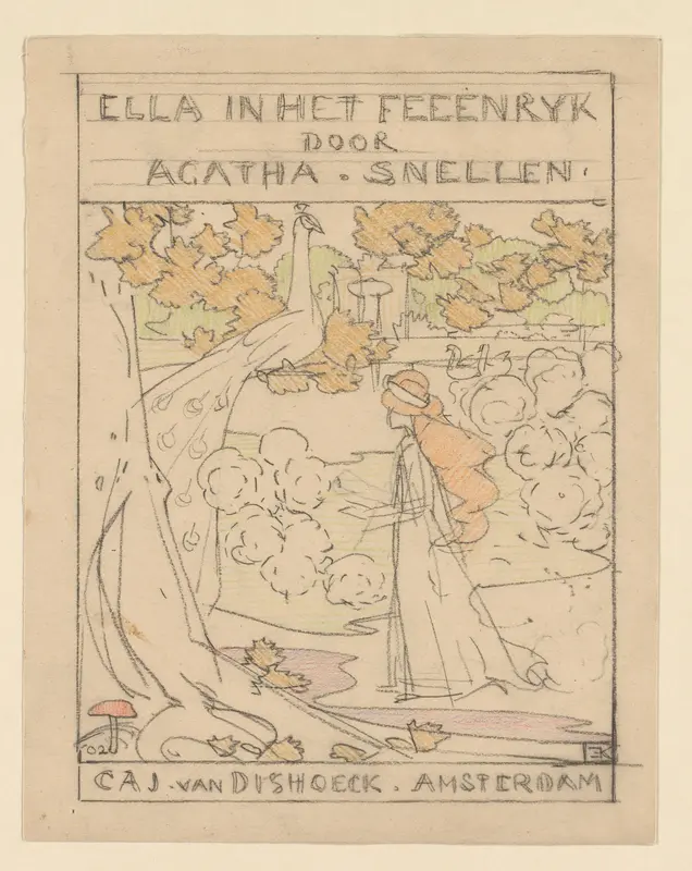 Ontwerp voor een kaft of titelpagina voor het sprookje Ella in het Feeënrijk Wall Art by Unknown - High-Resolution Digital Print