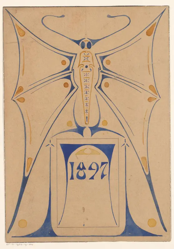 Ontwerp voor een kalender voor het jaar 1897 Wall Art by Reinier Willem Petrus de Vries (1874-1953) - High-Resolution Digital Print