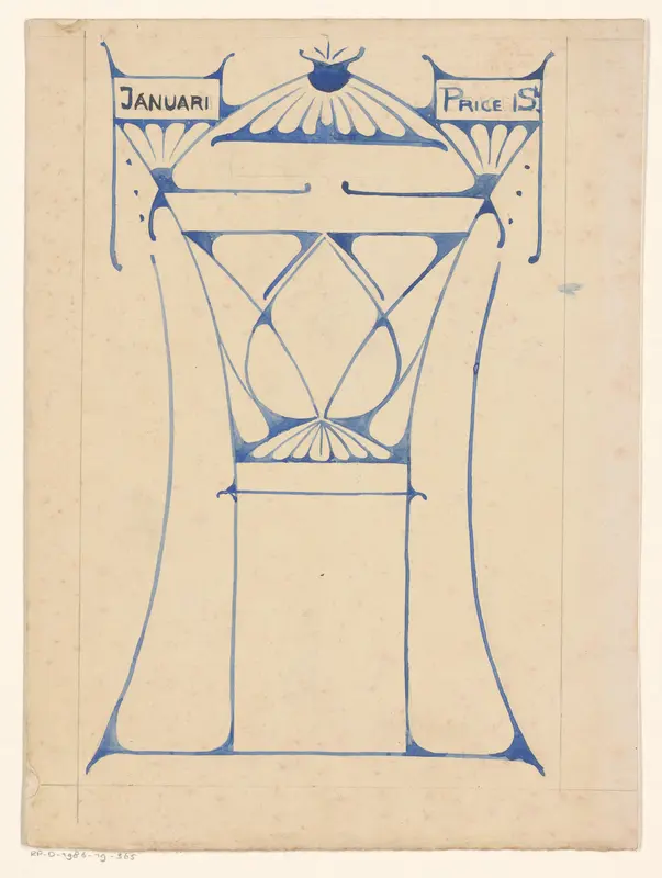 Ontwerp voor een kalenderblad voor de maand januari Wall Art by Reinier Willem Petrus de Vries (1874-1953) - High-Resolution Digital Print
