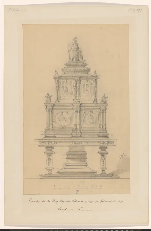 Ontwerp voor een kast voor de 70ste verjaardag van de prins-regent Luitpold van Beieren (1812-1912) Wall Art by Unknown - High-Resolution Digital Print