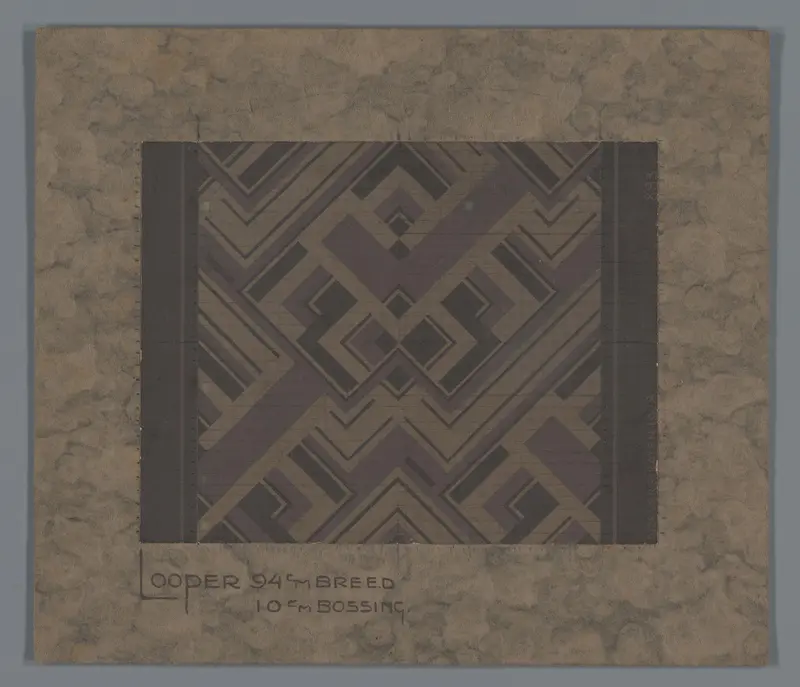 Ontwerp voor een loper met geometrisch patroon Wall Art by Unknown - High-Resolution Digital Print