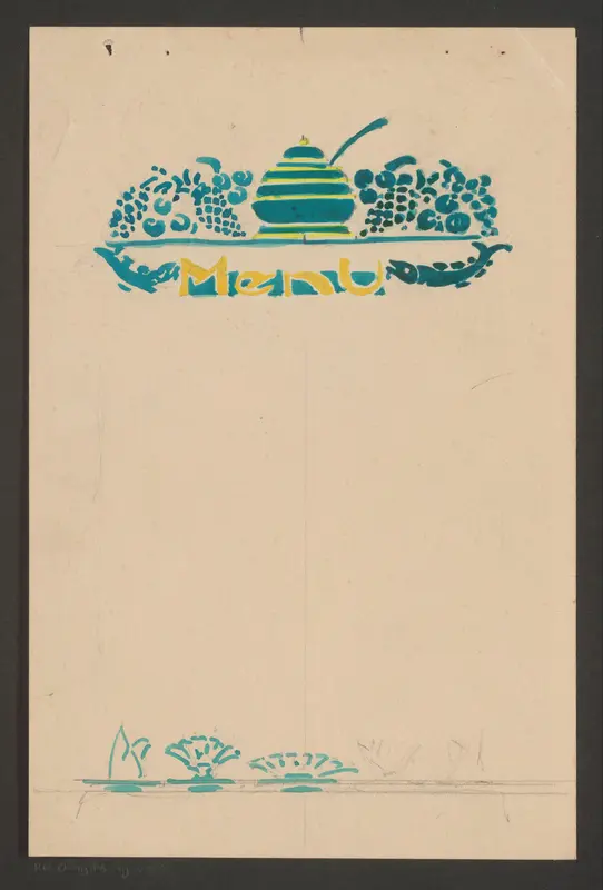 Ontwerp voor een menukaart Wall Art by Reinier Willem Petrus de Vries (1874-1953) - High-Resolution Digital Print