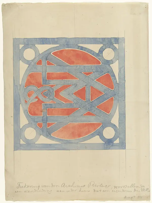Ontwerp voor een merk voor ieder huis in eigendom bij de Algemeene Maatschappij van Levensverzekering en Lijfrente te Amsterdam Wall Art by Hendrik Petrus Berlage - High-Resolution Digital Print
