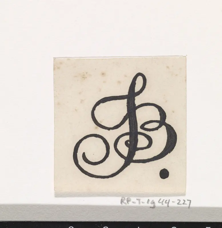 Ontwerp voor een monogram met de letters J en B Wall Art by Antoon Derkinderen - High-Resolution Digital Print