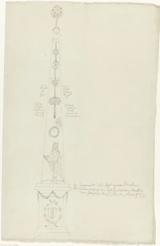 Ontwerp voor een monument bij het herstel van de oude constitutie te Amsterdam, 1787 Wall Art by anonymous - High-Resolution Digital Print