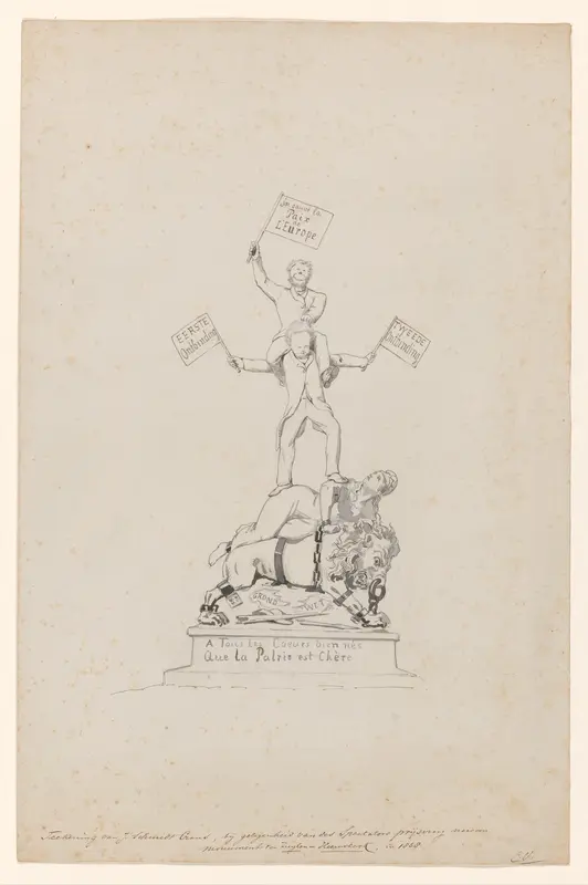 Ontwerp voor een monument ter gelegenheid van de Kamerontbinding in 1868 Wall Art by Johan Michaël Schmidt Crans - High-Resolution Digital Print