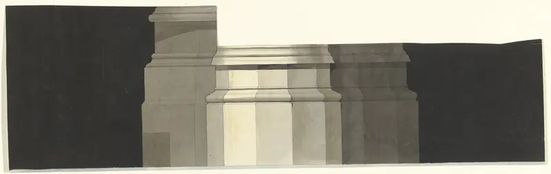 Ontwerp voor een monument voor C. Brunings: basement van een zuil op pijler Wall Art by Bartholomeus Ziesenis - High-Resolution Digital Print