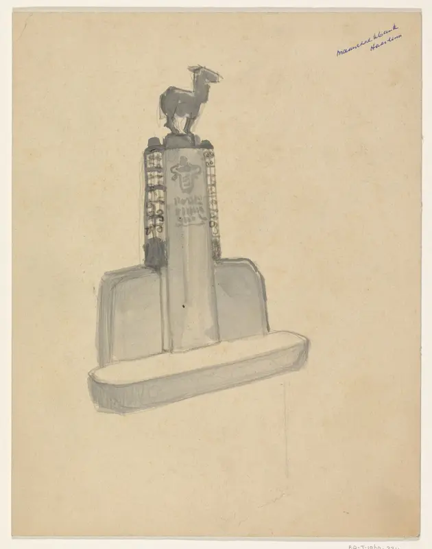 Ontwerp voor een monumentale bank ter ere van burgemeester van Haarlem Cornelis Maarschalk van Egmond en Rinnegom Wall Art by Carel Adolph Lion Cachet - High-Resolution Digital Print
