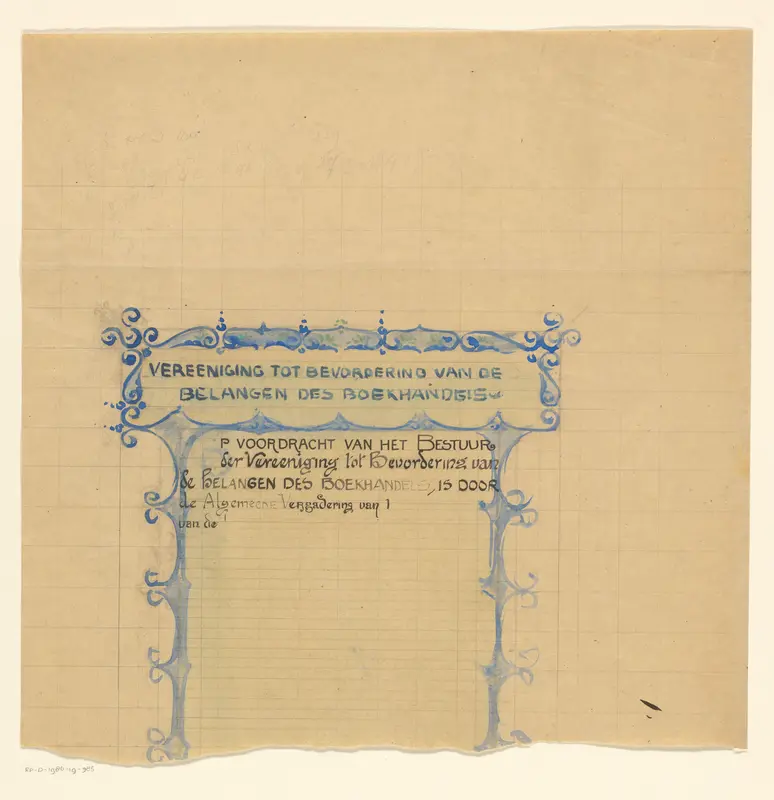 Ontwerp voor een oorkonde van de Vereniging ter Bevordering van de Belangen des Boekhandels Wall Art by Reinier Willem Petrus de Vries (1874-1953) - High-Resolution Digital Print