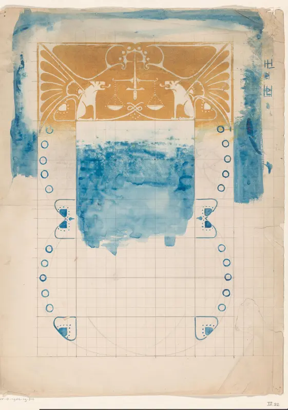 Ontwerp voor een opdrachtblad voor een album voor Prof. Mr. L. den Hartog Wall Art by Reinier Willem Petrus de Vries (1874-1953) - High-Resolution Digital Print