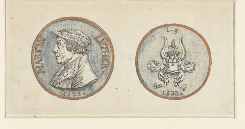 Ontwerp voor een penning met Maarten Luther Wall Art by anonymous - High-Resolution Digital Print