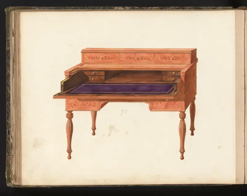 Ontwerp voor een ‘piano-bureau’ Wall Art by anonymous - High-Resolution Digital Print