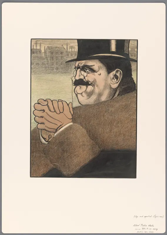 Ontwerp voor een politieke spotprent: de kapitalist Wall Art by Albert Hahn (I) - High-Resolution Digital Print