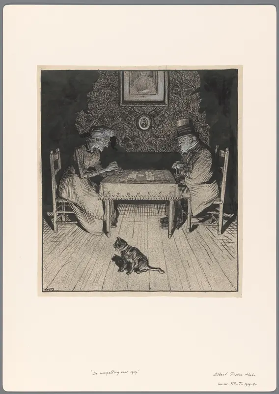 Ontwerp voor een politieke spotprent: De Voorspelling voor 1917 Wall Art by Unknown - High-Resolution Digital Print