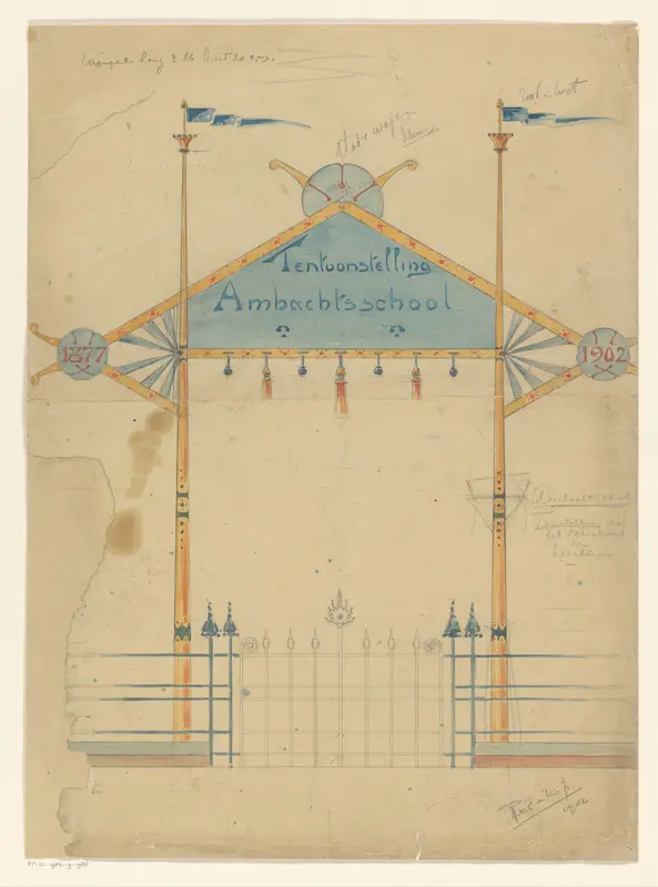 Ontwerp voor een poort voor een tentoonstelling van de Ambachtsschool Wall Art by Unknown - High-Resolution Digital Print
