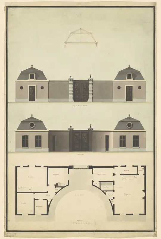 Ontwerp voor een poortgebouw annex kantoor Wall Art by Unknown - High-Resolution Digital Print