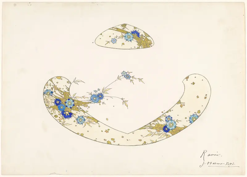 Ontwerp voor een 'ravier' van een porseleinen servies voor Pillivuyt Wall Art by Unknown - High-Resolution Digital Print
