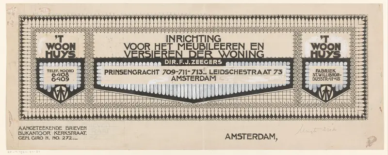Ontwerp voor een reclame-uiting voor meubelfabriek 't Woonhuys Wall Art by Unknown - High-Resolution Digital Print