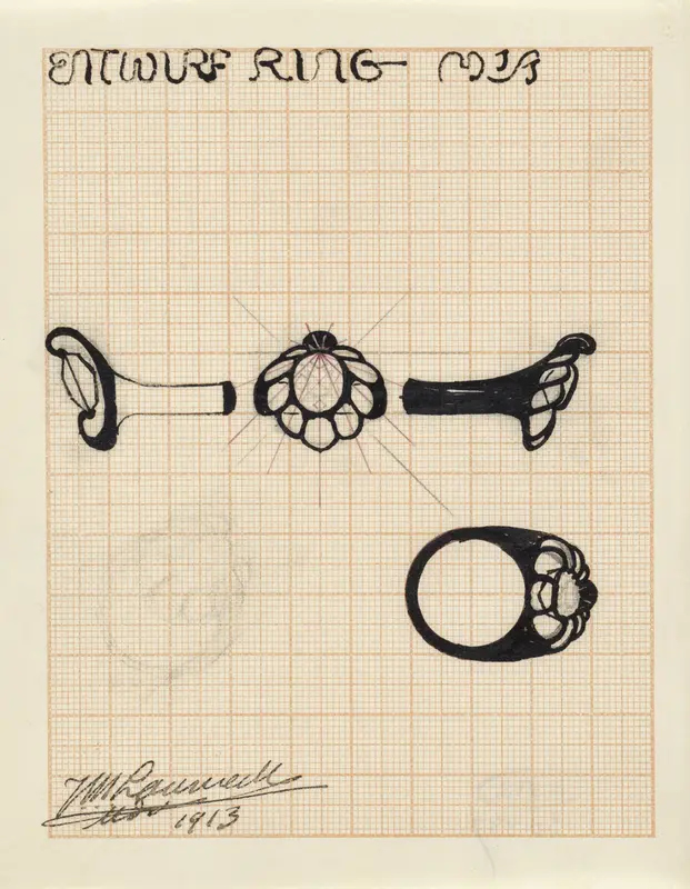 Ontwerp voor een ring Wall Art by Mathieu Lauweriks - High-Resolution Digital Print