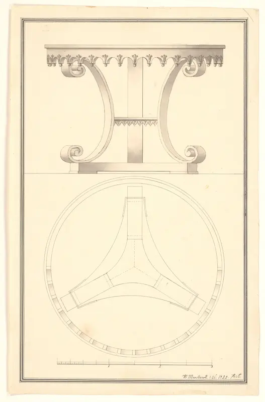 Ontwerp voor een ronde tafel Wall Art by Unknown - High-Resolution Digital Print