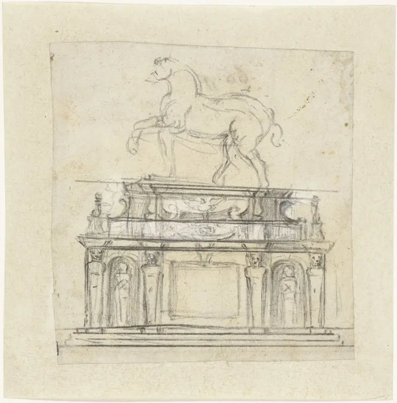 Ontwerp voor een ruiterstandbeeld van Hendrik II van Frankrijk Wall Art by Michelangelo - High-Resolution Digital Print