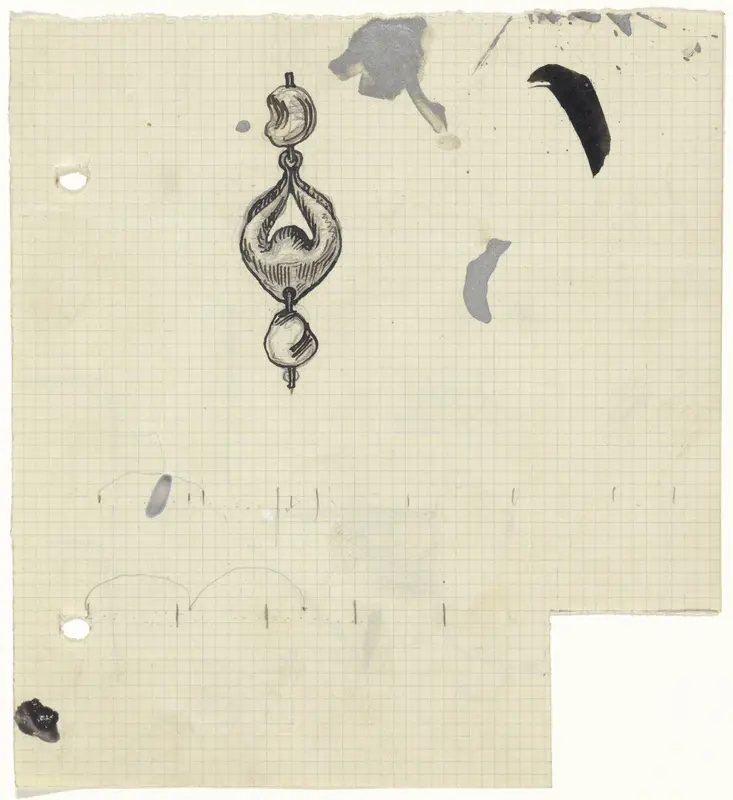 Ontwerp voor een schakel in een halsketting Wall Art by Mathieu Lauweriks - High-Resolution Digital Print