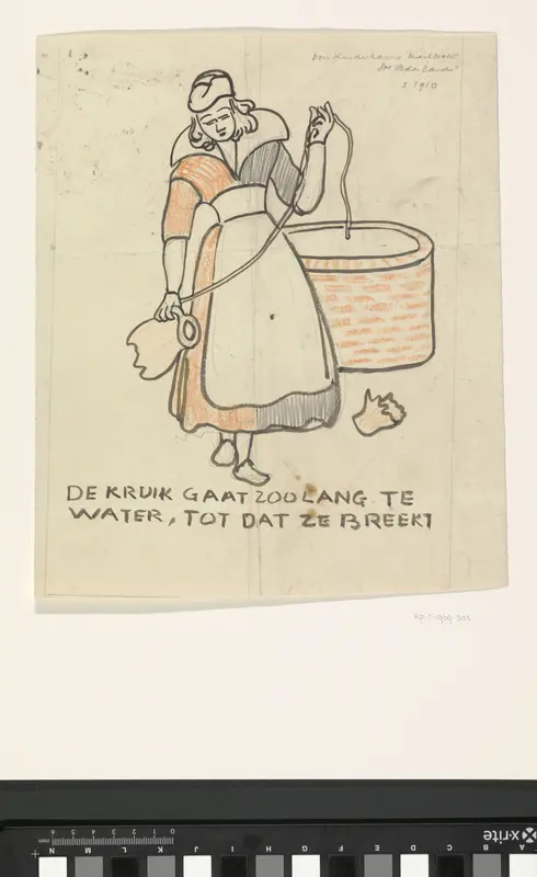 Ontwerp voor een schildering in de kinderkamer van de Mailboot Wall Art by Carel Adolph Lion Cachet - High-Resolution Digital Print