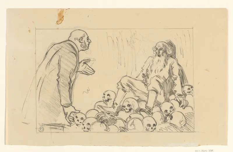 Ontwerp voor een spotprent op het Europese kapitalisme en de Russische boeren Wall Art by Henricus - High-Resolution Digital Print