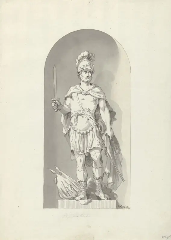 Ontwerp voor een standbeeld: Dapperheid, 1799 Wall Art by Unknown - High-Resolution Digital Print