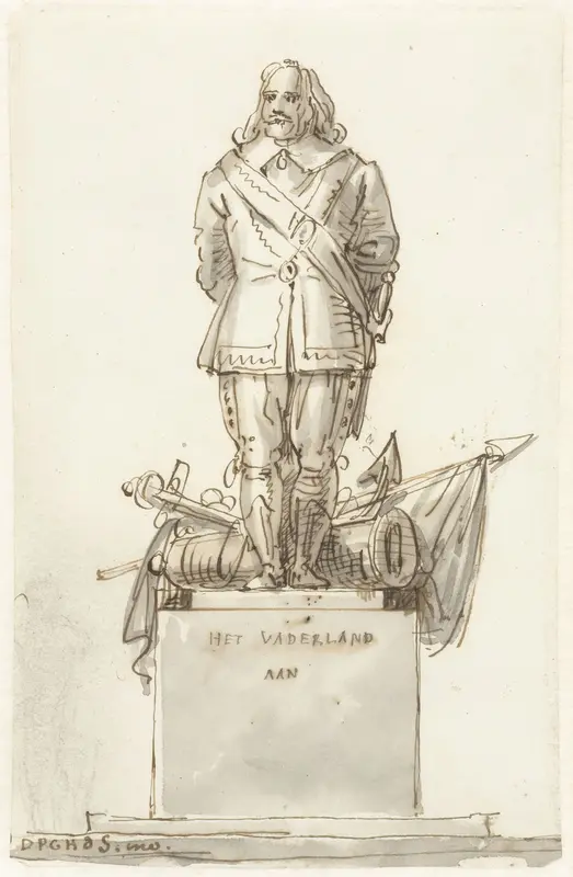Ontwerp voor een standbeeld van Michiel Adriaenszoon de Ruyter Wall Art by David Pièrre Giottino Humbert de Superville - High-Resolution Digital Print