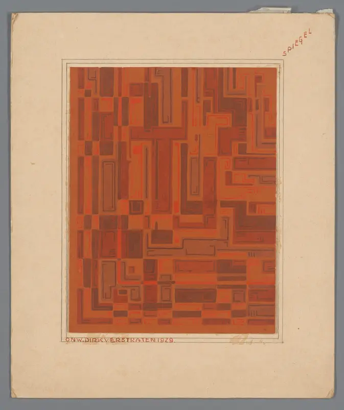 Ontwerp voor een tapijt met vierkanten, rechthoeken en variaties op 'L'-vormen Wall Art by Unknown - High-Resolution Digital Print