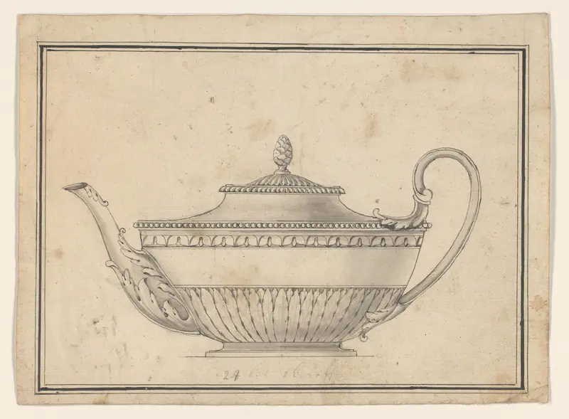Ontwerp voor een theepot Wall Art by anonymous - High-Resolution Digital Print