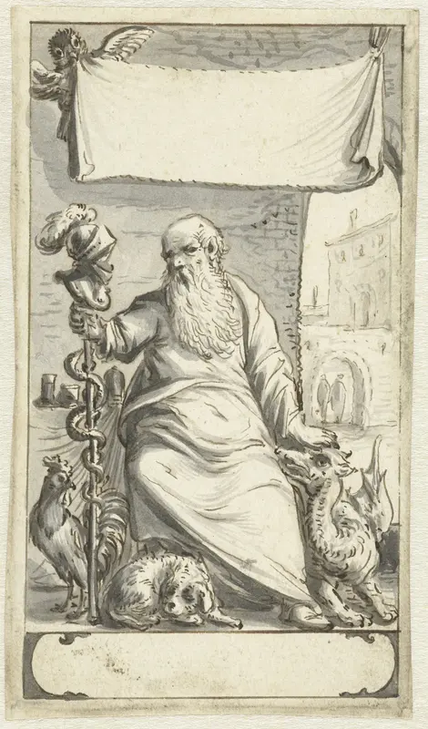 Ontwerp voor een titelblad met Aesculapius Wall Art by Jacob van der Ulft - High-Resolution Digital Print