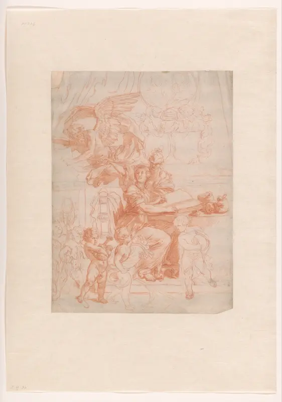 Ontwerp voor een titelblad met een allegorische voorstelling Wall Art by Gerard de Lairesse - High-Resolution Digital Print