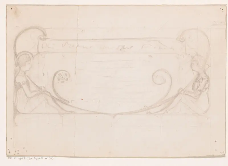 Ontwerp voor een titelhoofd van maandschrift 'De vrouw en haar huis' Wall Art by Reinier Willem Petrus de Vries (1874-1953) - High-Resolution Digital Print