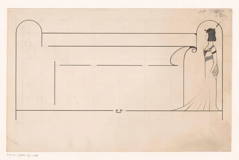Ontwerp voor een titelhoofd van maandschrift 'De vrouw en haar huis' Wall Art by Unknown - High-Resolution Digital Print