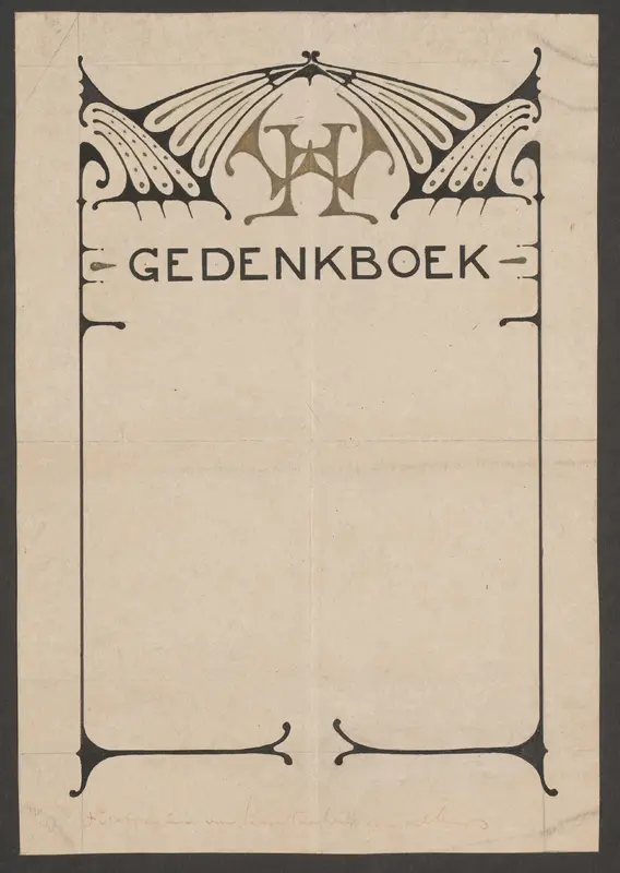 Ontwerp voor een titelpagina voor een gedenkboek ter gelegenheid van het huwelijk van Koningin Wilhelmina en Hertog Hendrik Wall Art by Reinier Willem Petrus de Vries (1874-1953) - High-Resolution Digital Print