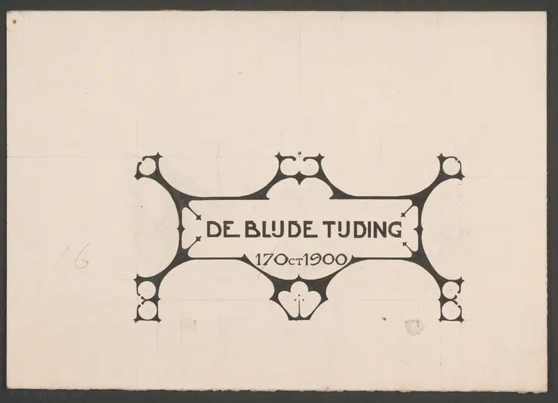 Ontwerp voor een verlovingsaankondiging Wall Art by Reinier Willem Petrus de Vries (1874-1953) - High-Resolution Digital Print