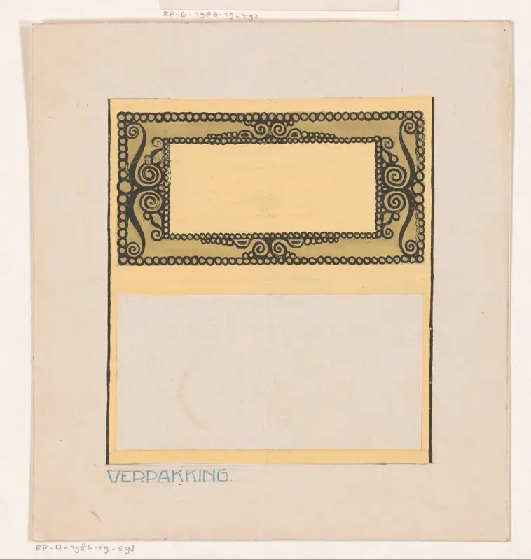 Ontwerp voor een verpakking met decoratief kader Wall Art by Reinier Willem Petrus de Vries (1874-1953) - High-Resolution Digital Print