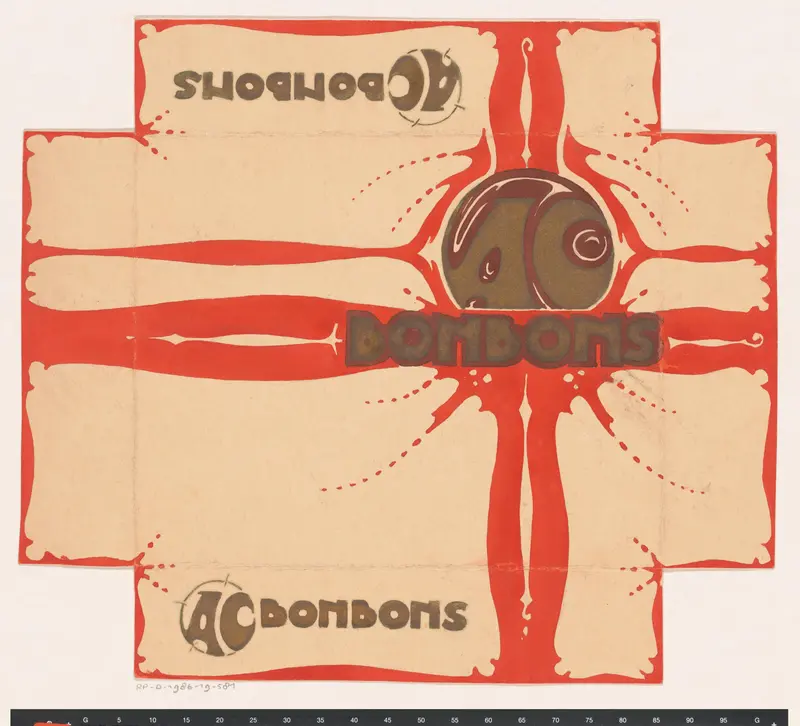 Ontwerp voor een verpakking van AC bonbons Wall Art by Reinier Willem Petrus de Vries (1874-1953) - High-Resolution Digital Print