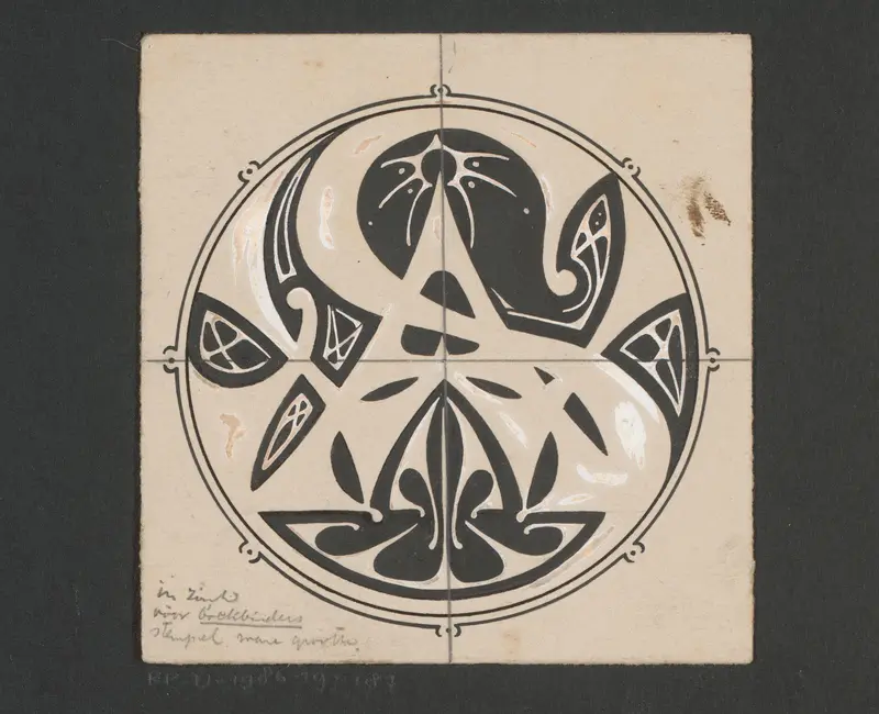 Ontwerp voor een vignet met monogram AWS Wall Art by Reinier Willem Petrus de Vries (1874-1953) - High-Resolution Digital Print