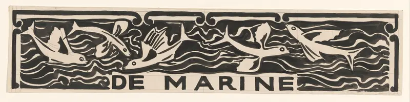 Ontwerp voor een vignet voor De Marine Wall Art by Carel Adolph Lion Cachet - High-Resolution Digital Print